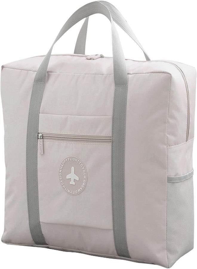 Keetly Travel Bag Foldable Duffle Bag Airlines PersonalItem Bag for Women Men Lightweight Short Trip Carry On Bag Sports Gym Tote Weekender Overnight Bag (Beige) - Image 1